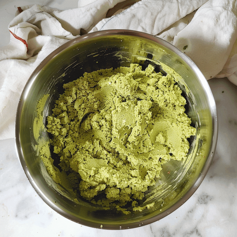 No Bake Matcha Cookies Dough in Bowl - Dessert Prep