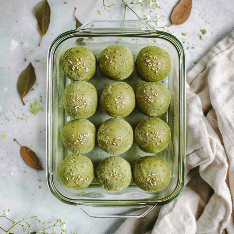 No Bake Matcha Cookies in Glass Tray