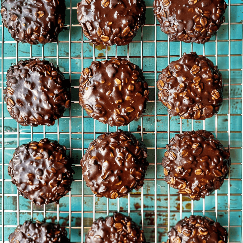 no bake chocolate cookies on cooling rack Easy No-Bake Cookies