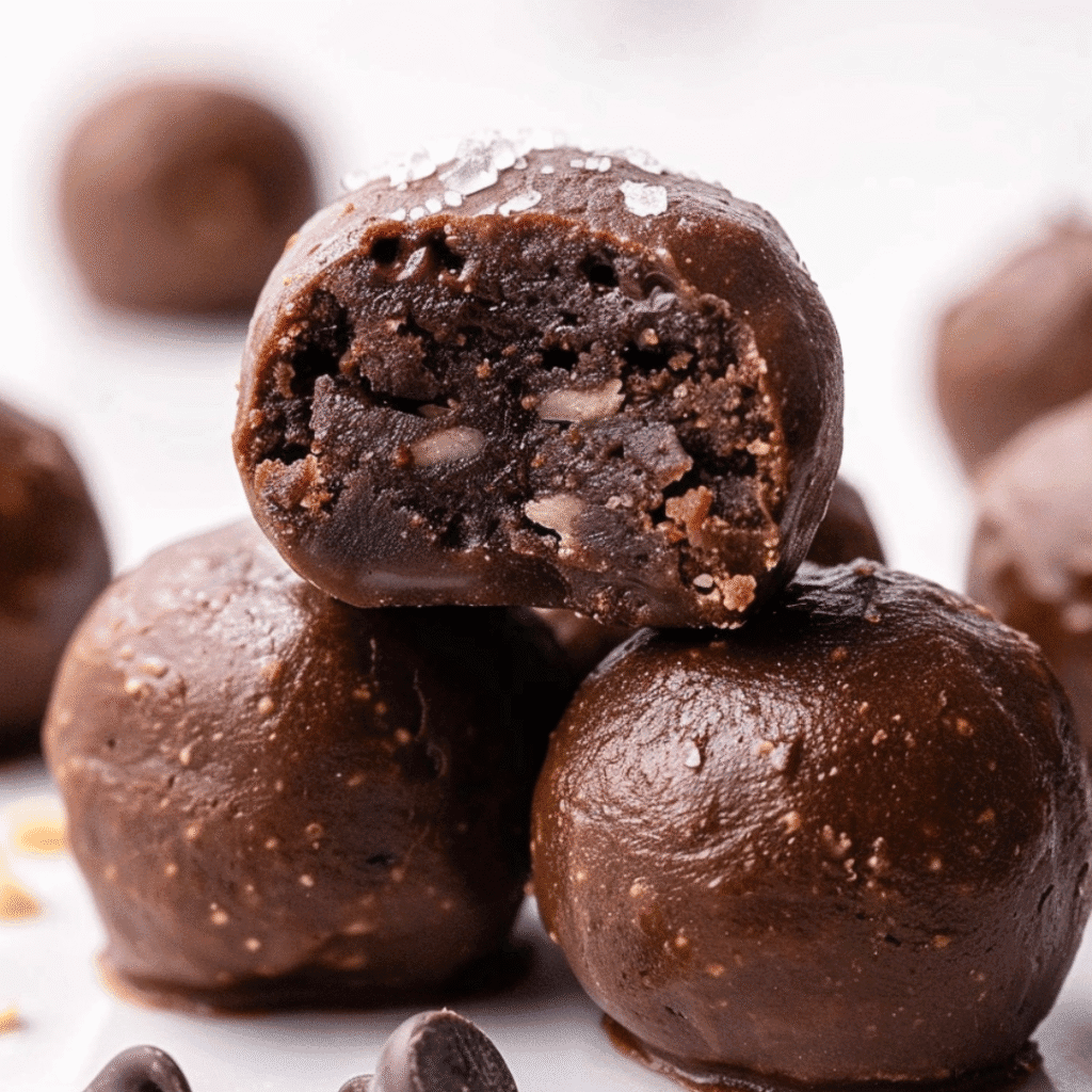 No Bake Date Brownie Bites Made with Cocoa, Peanut Butter, and Medjool Dates