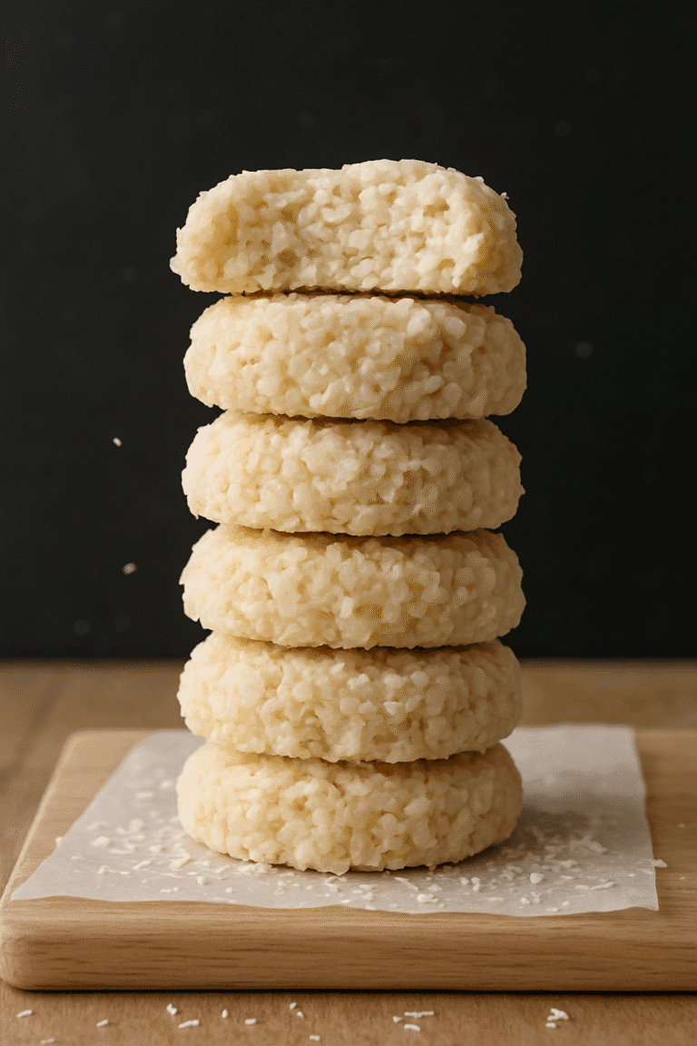 No-bake coconut cookies with shredded coconut and oats - easy homemade dessert recipe photo
