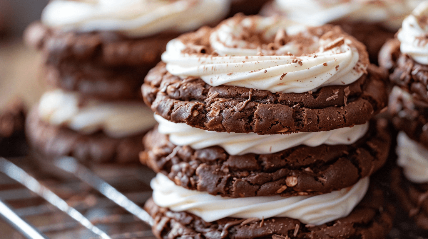 Classic No Bake Cookies with Cream Cheese Frosting made with oats, cocoa, peanut butter, and cream cheese icing