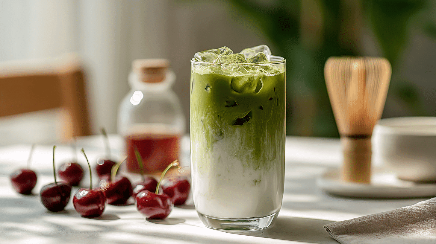 Cherry Matcha Latte – Fruity Green Tea Magic in Minutes
