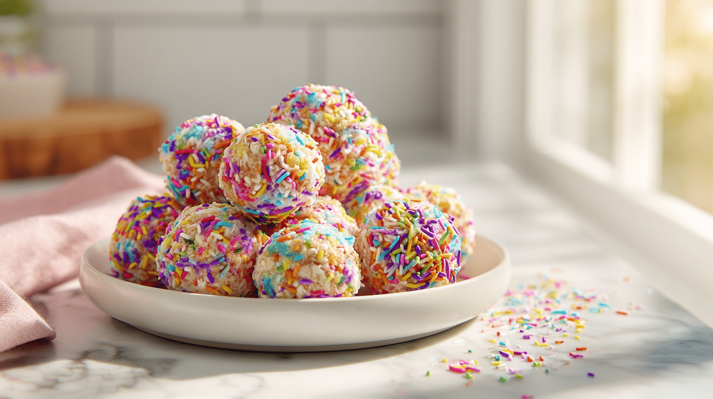 No-Bake Birthday Cake Energy Balls – Ready in 15 Minutes