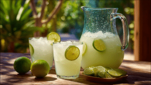 Creamy Brazilian Lemonade made with fresh limes and sweetened condensed milk served over ice