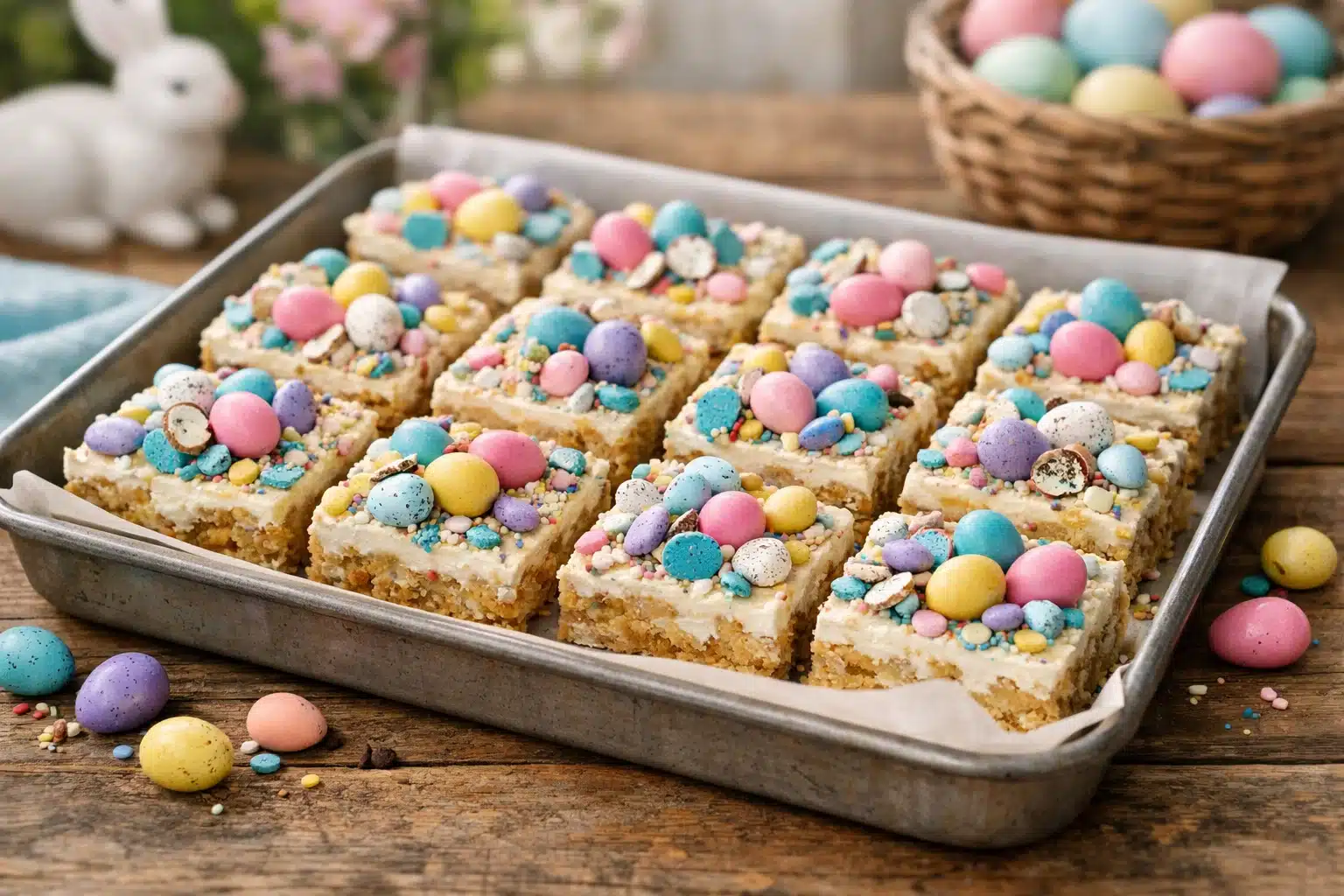 Easter Desserts No Bake for a Crowd – Spring Chocolate Crunch Bars