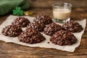 Irish cream no bake cookies with rich chocolate texture