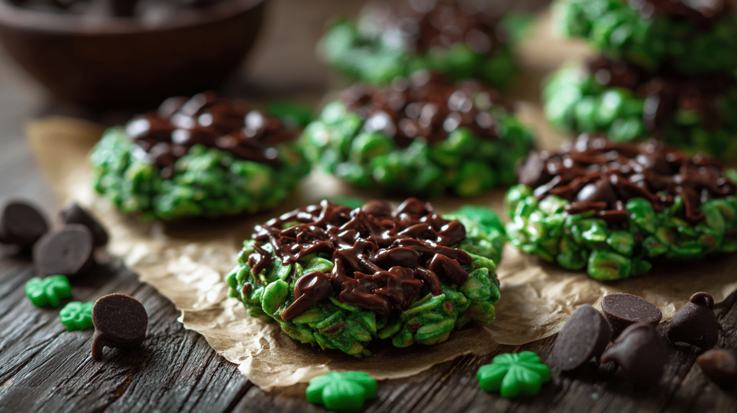 No-Bake Shamrock No Bake Cookies – Minty & Ready in 20 Minutes