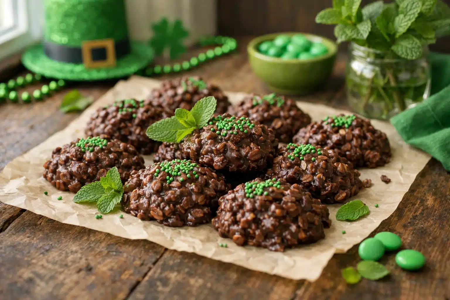 St. Patrick’s Day Desserts No Bake Easy – Mint Chocolate Bliss Bites
