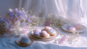 aesthetic pastel Easter desserts with no-bake cookies in soft spring colors