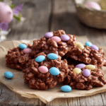 3 ingredient no bake Easter cookies with candy eggs