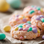 Spring no bake cookies for Easter with pastel candy